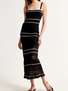 Abercrombie and Fitch Crochet Midi Dress medium petite